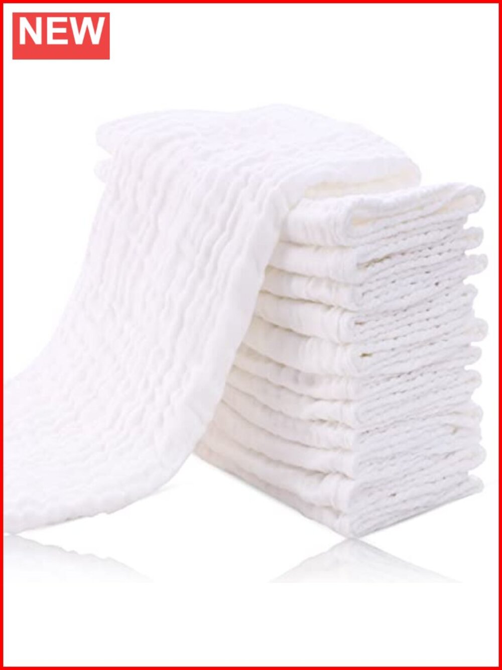 Muslin Burp Cloths 12 Pack 100% Cotton Absorbent Washcloths